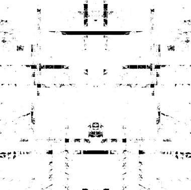 Grunge üst üste biniyor. Soyut siyah-beyaz vektör arkaplanı. Çatlak, leke ve noktalarda kirli desenli tek renkli klasik yüzey. Karanlık korku tarzında eski bir duvar.