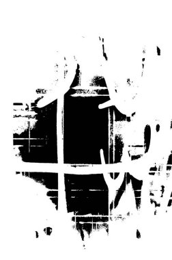 Grunge black and white pattern. Monochrome particles abstract texture. Background of cracks, scuffs, chips, stains, ink spots, lines. Dark design background surface. Gray printing element