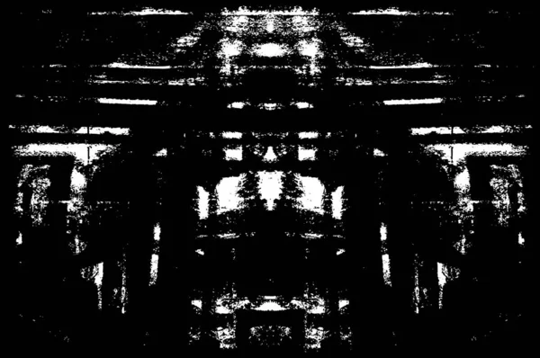 Стильный Абстрактный Черно Белый Узор Грязная Симметричная Монохромная Конструкция — стоковый вектор