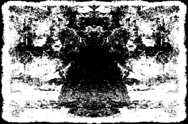 Stijlvol Abstract Zwart Wit Patroon Rommelig Symmetrisch Monochroom Ontwerp — Stockvector