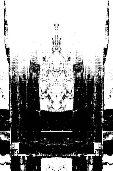 Ilustração Grunge Simples Com Padrão Abstrato Design Simétrico Monocromático — Vetor de Stock