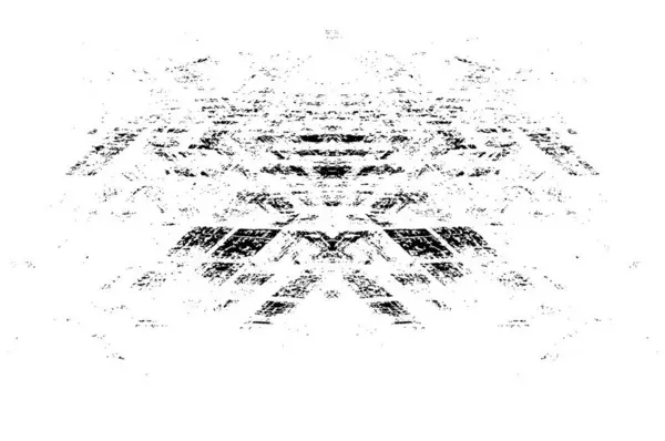 Eenvoudige Grunge Illustratie Met Abstract Patroon Monochroom Symmetrisch Ontwerp — Stockvector