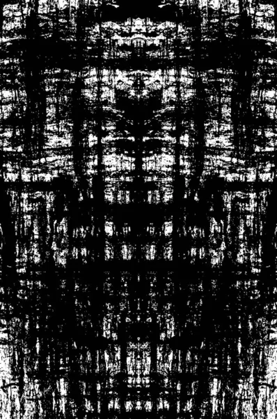 Простая Гранж Черно Белая Иллюстрация Абстрактным Рисунком Монохромный Симметричный Дизайн — стоковый вектор