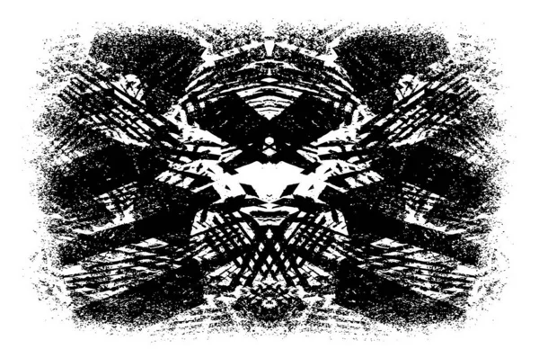 Simples Grunge Ilustração Preto Branco Com Padrão Abstrato Design Simétrico —  Vetores de Stock