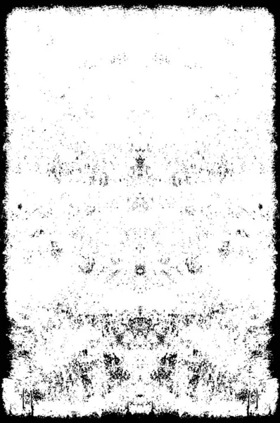 Černobílá Ilustrace Abstraktním Grunge Vzorem Černobílý Symetrický Design — Stockový vektor