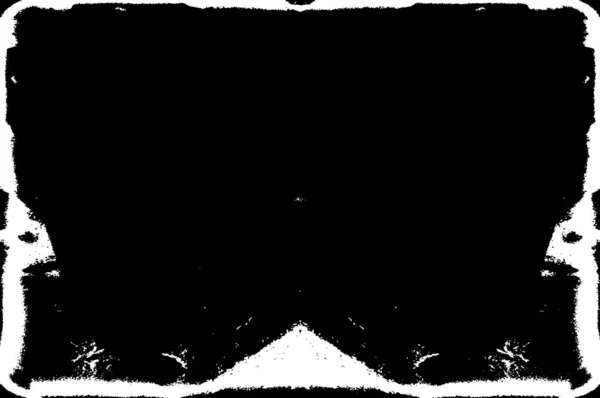 Черно Белая Иллюстрация Абстрактным Рисунком Гранжа Монохромный Симметричный Дизайн — стоковый вектор