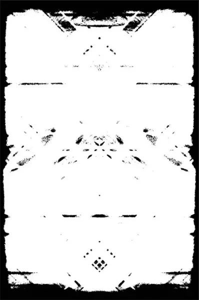 Черно Белая Иллюстрация Абстрактным Рисунком Гранжа Монохромный Симметричный Дизайн — стоковый вектор