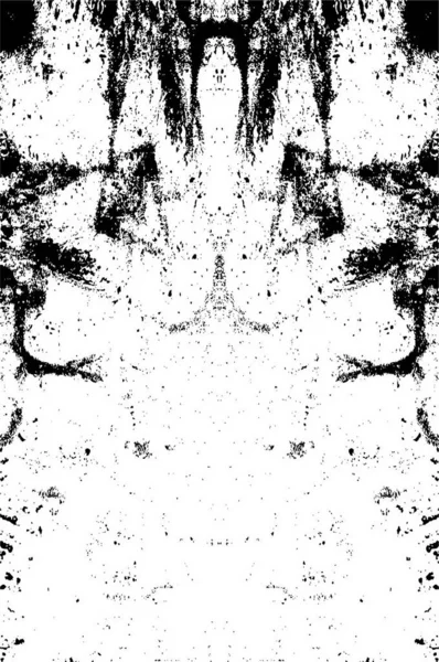 Schwarz Weiß Illustration Mit Abstraktem Grunge Muster Monochrom Symmetrisches Design — Stockvektor