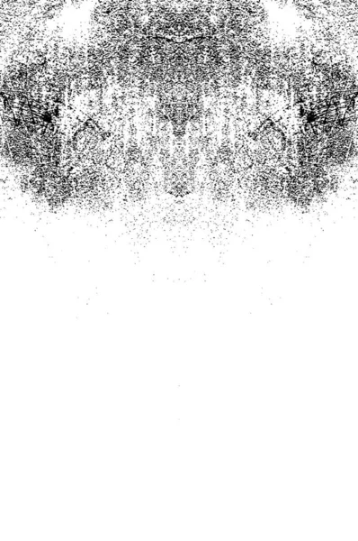 Ilustración Blanco Negro Con Patrón Grunge Abstracto Diseño Simétrico Monocromático — Archivo Imágenes Vectoriales