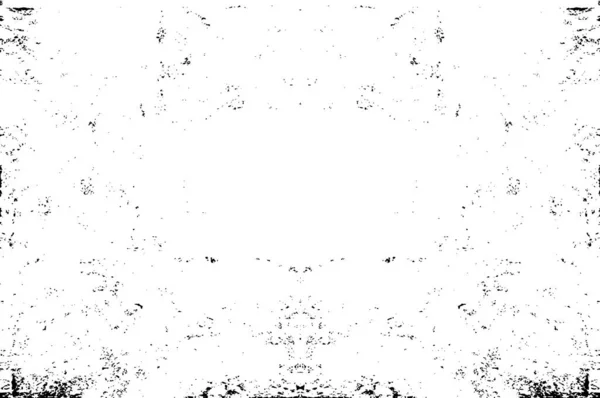 Чорно Біла Ілюстрація Абстрактним Грандж Візерунком Монохромний Симетричний Дизайн — стоковий вектор