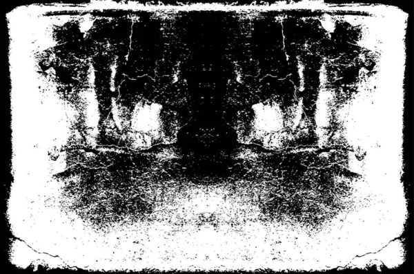 Illustratie Met Abstract Grunge Patroon Monochroom Symmetrisch Ontwerp — Stockvector