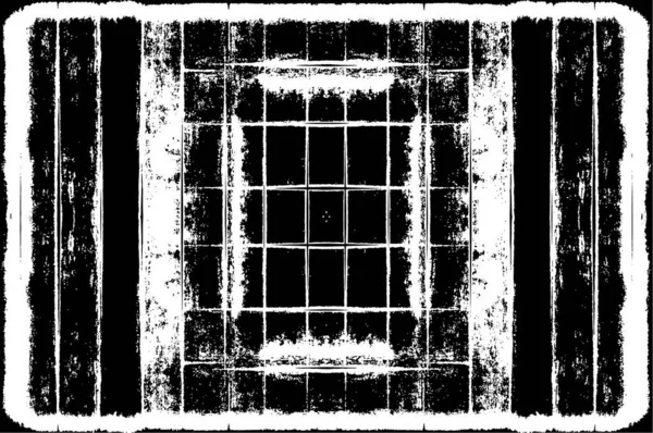 Illustration Mit Abstraktem Grunge Muster Monochrom Symmetrisches Design — Stockvektor