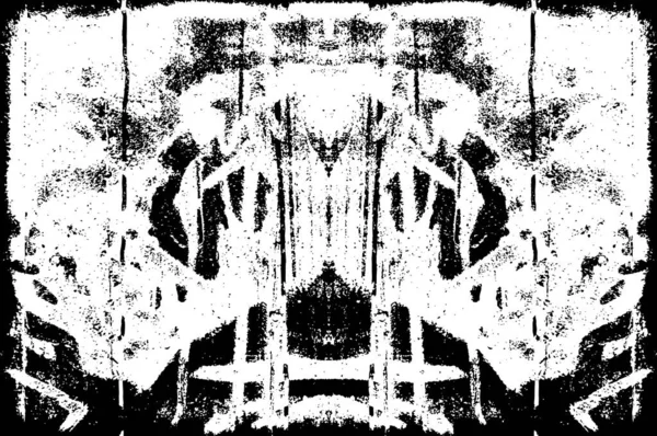 Illustration Avec Motif Grunge Abstrait Conception Symétrique Monochrome — Image vectorielle