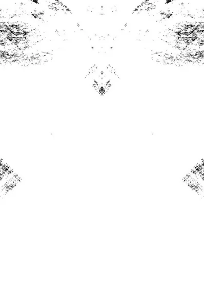 Ilustrasi Dengan Pola Grunge Abstrak Desain Simetris Monokrom - Stok Vektor