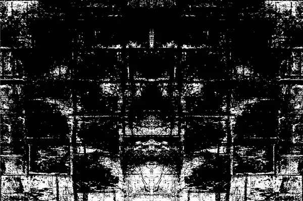 Ilustrace Abstraktním Grunge Vzorem Černobílý Symetrický Design — Stockový vektor