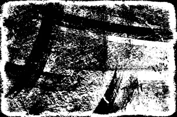 Superficie Dañada Imagen Blanco Negro Patrón Abstracto Áspero Grunge Con — Archivo Imágenes Vectoriales