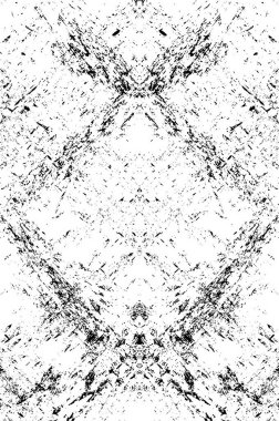 Grunge black and white pattern. Monochrome particles abstract texture. Background of cracks, scuffs, chips, stains, ink spots, lines. Dark design background surface. Gray printing element