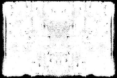 Grunge black and white pattern. Monochrome particles abstract texture. Background of cracks, scuffs, chips, stains, ink spots, lines. Dark design background surface. Gray printing element