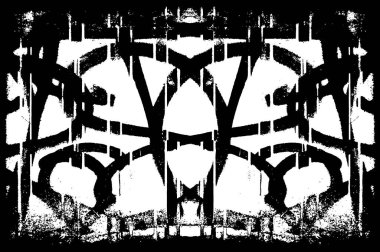 Grunge black and white pattern. Monochrome particles abstract texture. Background of cracks, scuffs, chips, stains, ink spots, lines. Dark design background surface. Gray printing element