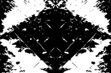 Klasik siyah beyaz monokrom grunge dokusu. Mürekkep lekeleri, sıçramalar, çizgiler.