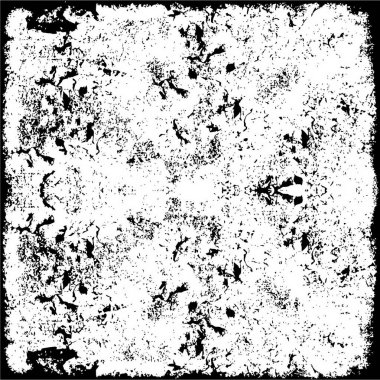 Siyah beyaz desenli, lekeli, çizikli ve çizgili sıkıntılı bir arka plan. Soyut vektör illüstrasyonu