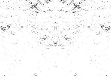 Siyah beyaz desenli, lekeli, çizikli ve çizgili sıkıntılı bir arka plan. Soyut vektör illüstrasyonu