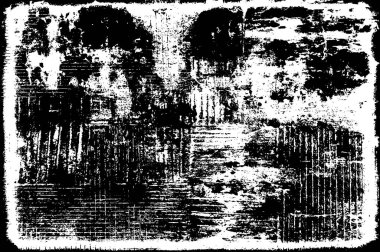 Siyah beyaz desenli, lekeli, çizikli ve çizgili sıkıntılı bir arka plan. Soyut vektör illüstrasyonu