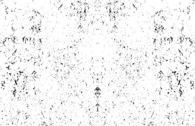 Siyah beyaz desenli, lekeli, çizikli ve çizgili sıkıntılı bir arka plan. Soyut vektör illüstrasyonu