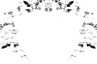 Siyah beyaz desenli, lekeli, çizikli ve çizgili sıkıntılı bir arka plan. Soyut vektör illüstrasyonu