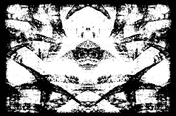 Zwart Wit Illustratie Abstracte Monochrome Achtergrond Patroon Met Krassen Vlekken — Stockvector