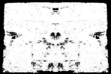 Grunge siyah beyaz desen. Tek renkli parçacıklar soyut doku