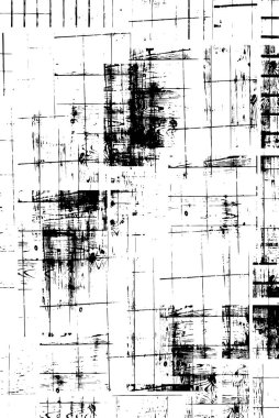 Grunge siyah beyaz desen. Tek renkli parçacıklar soyut doku