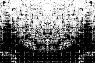 Grunge siyah beyaz desen. Tek renkli parçacıklar soyut doku