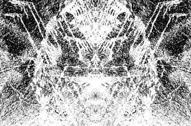 Grunge black and white pattern. Monochrome particles abstract texture. Background of cracks, scuffs, chips, stains, ink spots, lines. Dark design background surface. Gray printing element