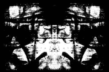 Grunge black and white pattern. Monochrome particles abstract texture. Background of cracks, scuffs, chips, stains, ink spots, lines. Dark design background surface. Gray printing element