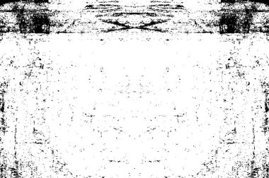 Grunge black and white pattern. Monochrome particles abstract texture. Background of cracks, scuffs, chips, stains, ink spots, lines. Dark design background surface. Gray printing element