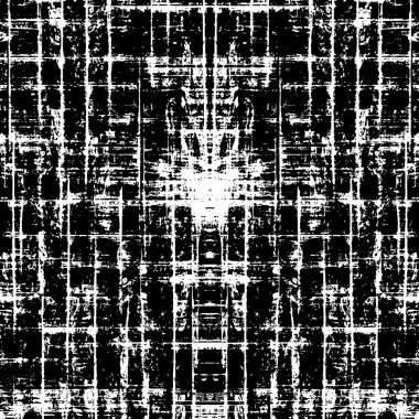 Grunge üst üste biniyor. Soyut siyah-beyaz vektör arkaplanı. Çatlak, leke ve noktalarda kirli desenli tek renkli klasik yüzey. Karanlık korku tarzında eski bir duvar.