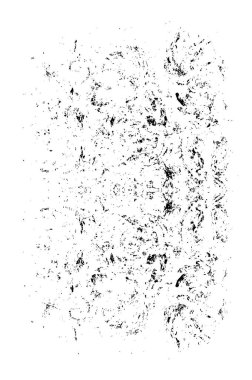 Grunge üst üste biniyor. Soyut siyah-beyaz vektör arkaplanı. Çatlak, leke ve noktalarda kirli desenli tek renkli klasik yüzey. Karanlık korku tarzında eski bir duvar.