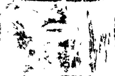 Grunge üst üste biniyor. Soyut siyah-beyaz vektör arkaplanı. Çatlak, leke ve noktalarda kirli desenli tek renkli klasik yüzey. Karanlık korku tarzında eski bir duvar.