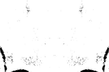 Grunge üst üste biniyor. Soyut siyah-beyaz vektör arkaplanı. Çatlak, leke ve noktalarda kirli desenli tek renkli klasik yüzey. Karanlık korku tarzında eski bir duvar.