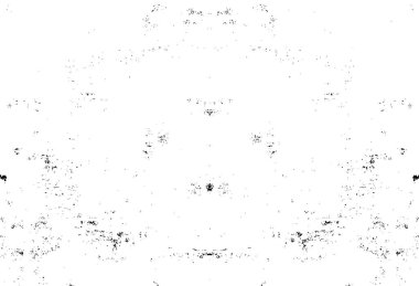 Grunge üst üste biniyor. Soyut siyah-beyaz vektör arkaplanı. Çatlak, leke ve noktalarda kirli desenli tek renkli klasik yüzey. Karanlık korku tarzında eski bir duvar.