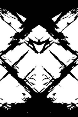 Soyut grunge desenli siyah beyaz çizimler. Tek renkli tasarım.