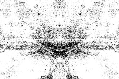 Soyut grunge desenli siyah beyaz çizimler. Tek renkli tasarım.