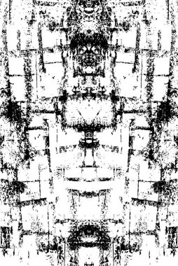 Grunge siyah ve beyaz soyut arka plan. Çizik dokusu, çentikler, çatlaklar, toprak, sürtünme. Koyu tek renkli yüzey