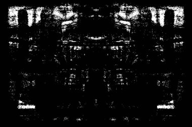 Grunge siyah ve beyaz soyut arka plan. Çizik dokusu, çentikler, çatlaklar, toprak, sürtünme. Koyu tek renkli yüzey