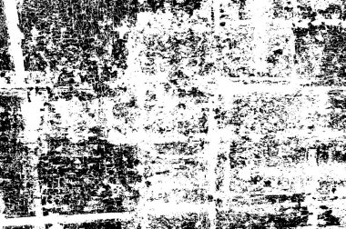 Çatlamış beton, taş ya da asfalt tabakasının gergin dokusu. Grunge 'un arka planı. bir ve ftone vektör çizimi.