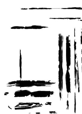 Siyah mürekkep fırça darbeleri.