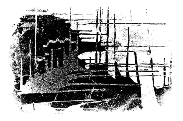 Чорно Білий Гранжевий Пензлик Маневри Фону — стоковий вектор