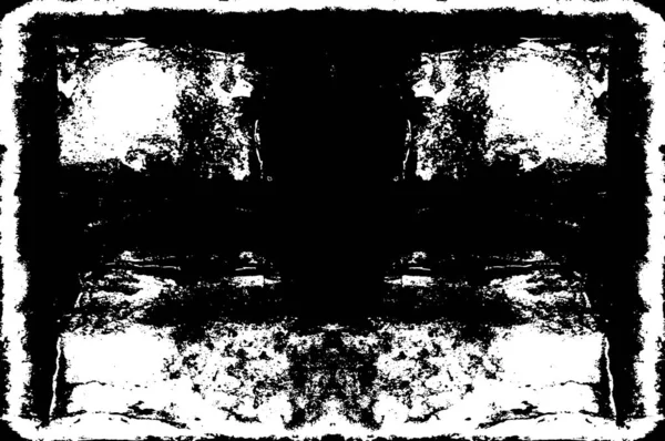 Чорно Білий Круглий Гранжевий Накладка Вінтажний Абстрактний Візерунок Логотип Значок — стоковий вектор