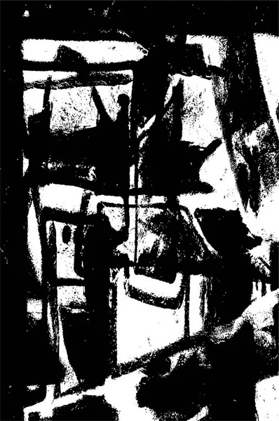 Черно Белый Узор Текстура Гранжа Раскрашенной Вручную Текстурой Бедствия Абстрактный — стоковый вектор